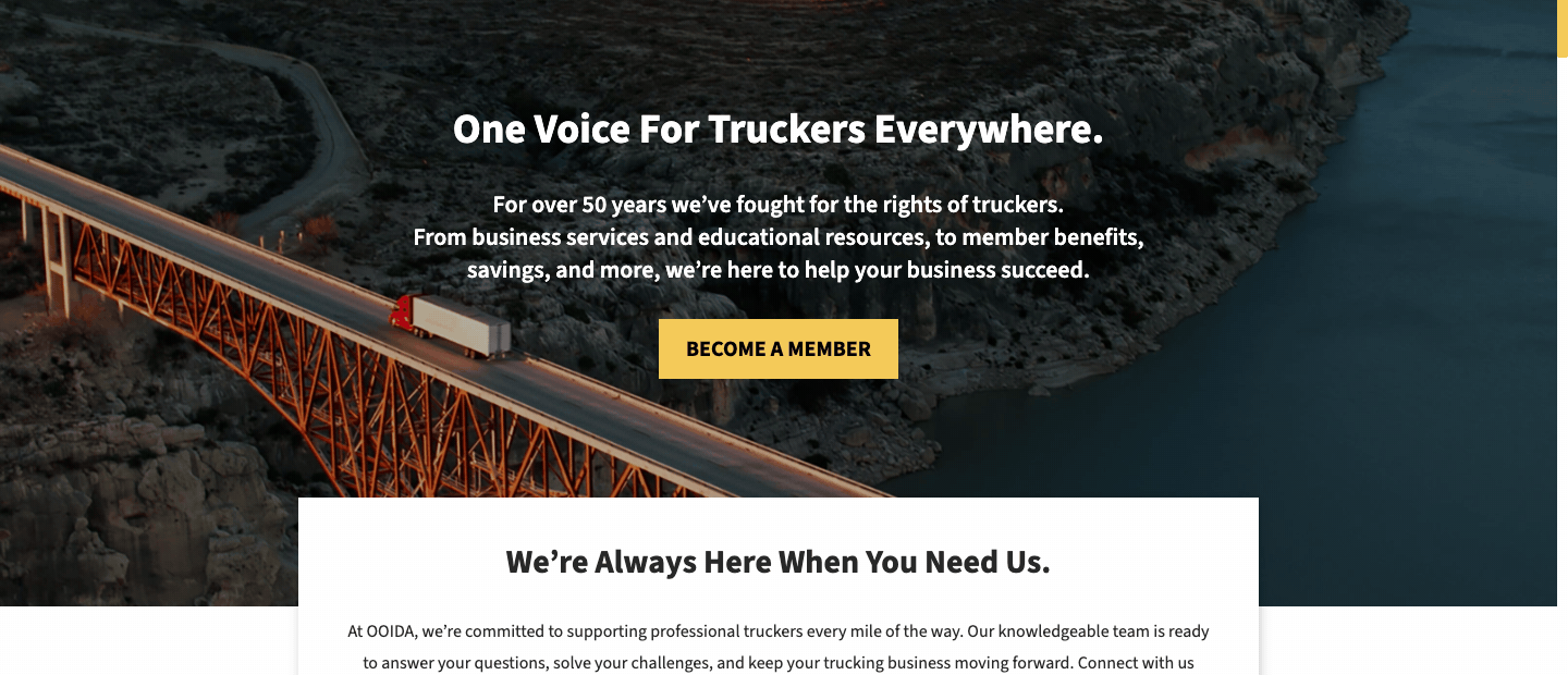 OOIDA Owner-Operator Independent Drivers Association website